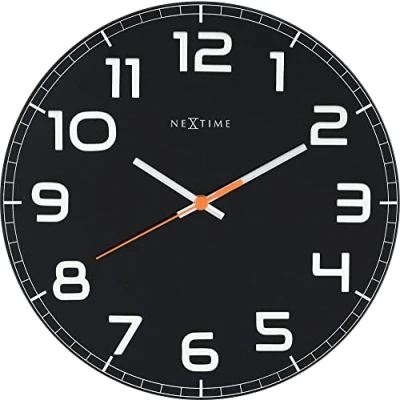 Afbeelding van Nextime Ne 8817Zw Wandklok Dia. 30 X 3.5 Cm, Glas, Zwart, &#039;Classy Round&#039;