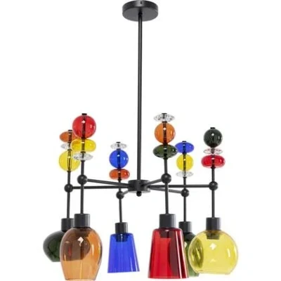 Afbeelding van Kare Mazzo Sei hanglamp, meerkleurig glas, 6 lamps