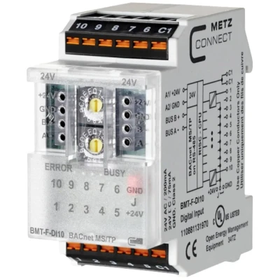 Afbeelding van Metz Connect BMT F DI10 BACnet MS/TP module 24 V/AC, V/DC 85 mA Inhoud: 1 stuk(s)