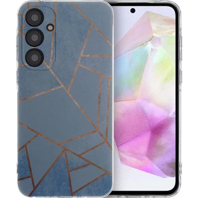 Afbeelding van iMoshion hoesje Geschikt voor Samsung Galaxy A35 Siliconen Design Blauw / Blue Graphic