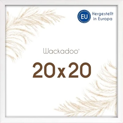 Afbeelding van Wackadoo Vierkante fotolijst 20 x cm wit met glasplaat Italiaans hout