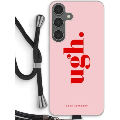 Afbeelding van Case Company® hoesje met Koord geschikt voor Samsung Galaxy S24 Plus Ugh Telefoonhoesje Zwart Bescherming aan alle Kanten en Over de Schermrand