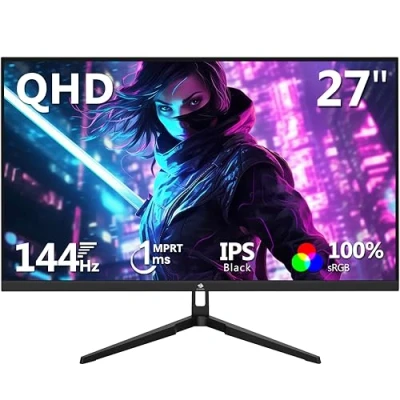Afbeelding van Z Edge PC Gamer Monitor 27 inch 2K QHD (2560 x 1440), IPS Panel, 1ms, FreeSync, 144Hz, Gaming Ultradunne Bezel, Verstelbare Helling, 2 HDMI2.0 &amp; DP1.4, RGB, VESA 100 mm (DP kabel