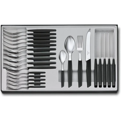 Afbeelding van Victorinox Bestekset Swiss Modern 24 delig Zwart RVS/PP Doos