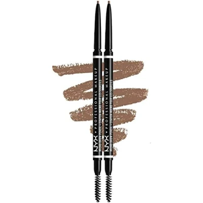 Image de NYX Professional Makeup Crayon à Sourcils Micro Brow Pencil, Ultra Fin Double Embout avec Mine Rétractable et Goupillon, Lot de 2, Teinte : Taupe (01)