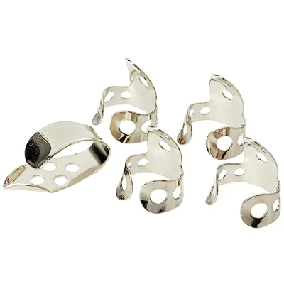 Afbeelding van Dunlop nikkel zilver Tube Fingerpicks 0,25&quot;, Players pakket 5 st. Plectrum set