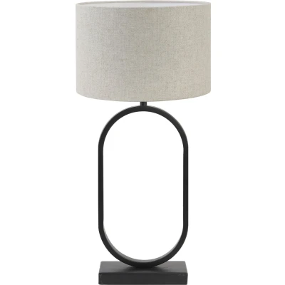 Afbeelding van Light &amp; Living Tafellamp Jamiri/Livigno Zwart/Naturel Ø30x67cm