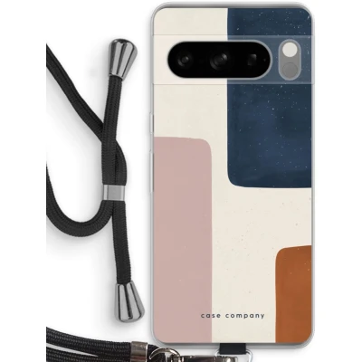 Afbeelding van Case Company® hoesje met Koord geschikt voor Google Pixel 8 Pro Geo #5 Telefoonhoesje Zwart Bescherming aan alle Kanten en Over de Schermrand