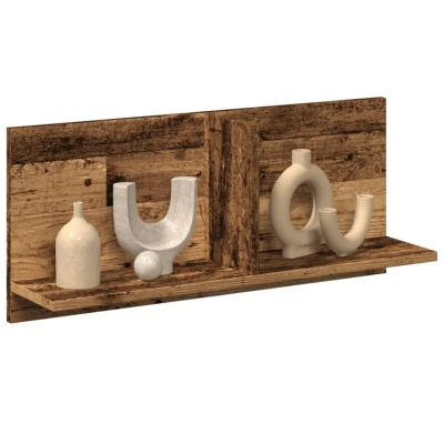 Afbeelding van Wandkast 70x16,5x30 cm bewerkt hout oud houtkleurig