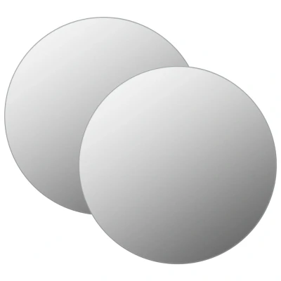 Afbeelding van Wandspiegels 2 st rond 70 cm glas