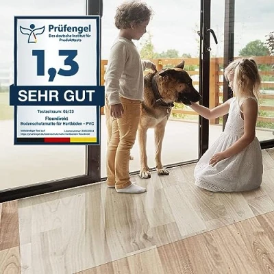 Afbeelding van Transparante vloerbeschermingsmat voor bureaustoel, dikte 1,5 mm, keuze uit verschillende maten, goedkope harde vloeren (lengte 200 cm, breedte: 90 cm)