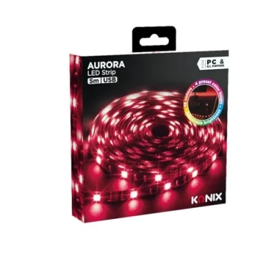 Afbeelding van Drakkar Aurora Led Strip 5M afstandsbediening USB 16 kleuren instelbaar