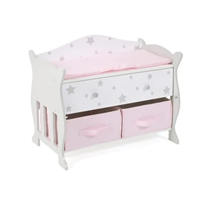 Afbeelding van Bayer Chic 2000 Poppencommode met opbergruimte Grey Stars