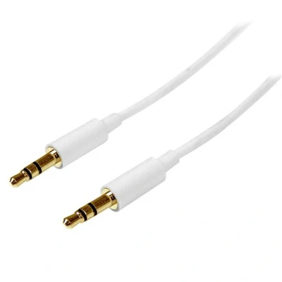 Afbeelding van StarTech.com 1 m Slim 3,5 mm Mini Jack Stereo Audiokabel Mannelijk/Mannelijk Wit (MU1MMMSWH)
