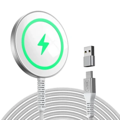 Afbeelding van ESR HaloLock Mini Compatibel met MagSafe 15W Draadloze Oplader 1.5M Kabel Zilver