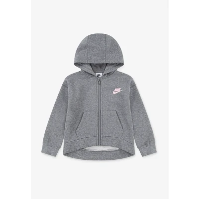 Afbeelding van Nike Sportswear CLUB HIGH LOW Hoodie Sweater met rits voor kinderen, Maat: 92/98, Grey heather