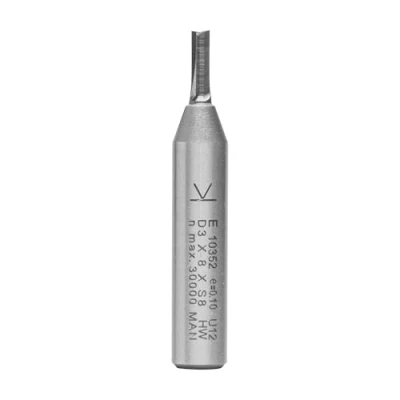 Afbeelding van ENT 10352 Carbure groeffrees, schacht (S) 8 mm, diameter (D) 3 NL SL 32 GL 45 met voorplaat
