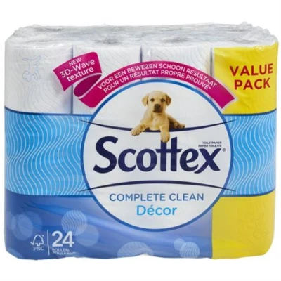 Afbeelding van Page Scottex Toiletpapier Complete Clean 2 laags 24 stuks