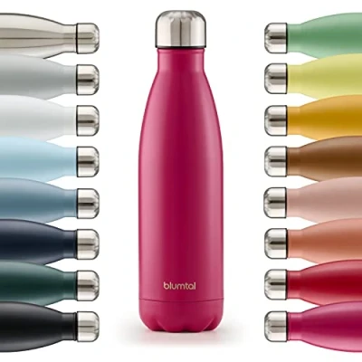 Afbeelding van Blumtal Thermosfles Met dubbele wand Thermosbeker Koffie, Thee en Koele dranken Travel Mug 500ml Berry Roze