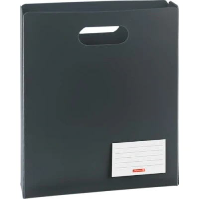 Afbeelding van Brunnen 104163580 schriftdoos FACT!pp (25 x 31 5 cm, van doorschijnende PP folie voor A4 schriften en snelhechters, boven open) zwart/onyx