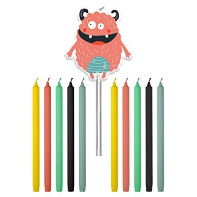 Afbeelding van Folat Verjaardagskaarsjes Monster Bash 10 cm 11 stuks