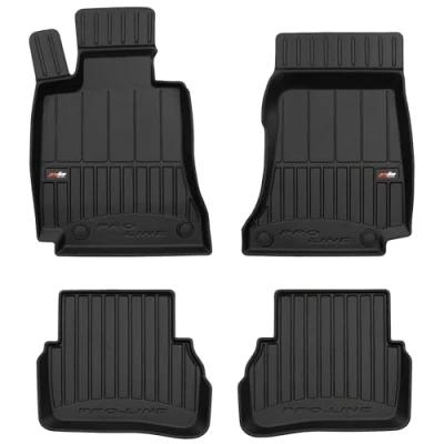 Afbeelding van M MOTOS Rubberen vloermatten voor Mercedes C Classe W205 2014 2021, verbeter je reiscomfort met de zwarte antislip 3D automat alle weersomstandigheden, bescherming tegen vuil.
