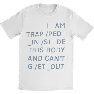 Afbeelding van Radiohead Trapped Heren T shirt L Wit