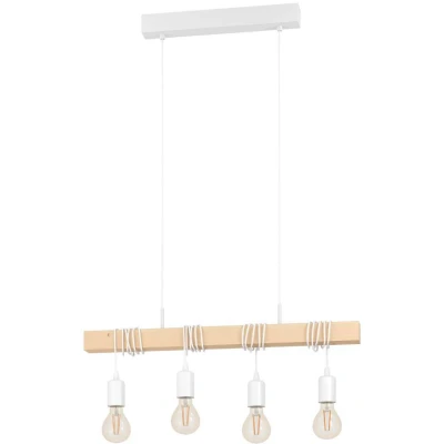 Afbeelding van EGLO Townshend Hanglamp E27 70 cm Wit/Bruin