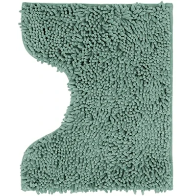 Afbeelding van Badmat van microvezel, badkamermat, U vorm toiletmat, 40 x 50 cm, zacht, antislip, watergroen