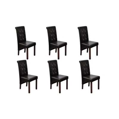 Afbeelding van vidaXL Eetkamerstoelen 6 st kunstleer bruin