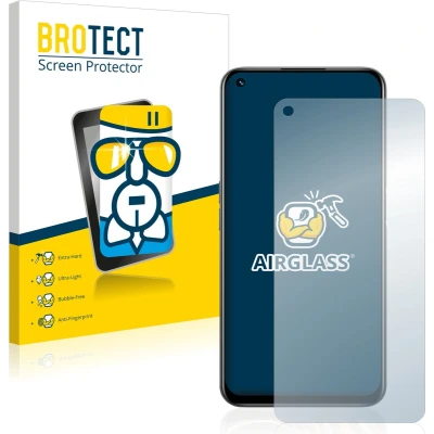 Afbeelding van BROTECT AirGlass kogelwerende glasfolie (1 Stuk, Realme 8i), Smartphone beschermfolie, Transparant
