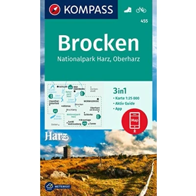 Afbeelding van Kompass Wanderkarten WK455 Brocken, Nationalpark Harz, Oberharz