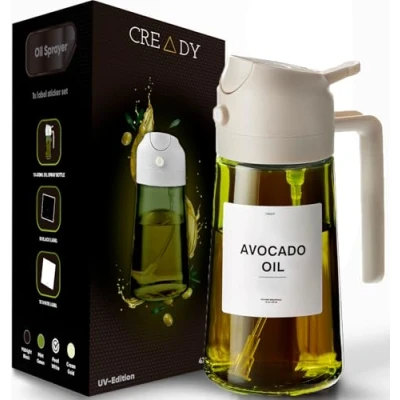 Afbeelding van CREADY Keukenoliespray 470 ml 2 in 1 oliedispenser oliesproeier airfryer spray oliespray