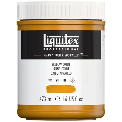 Afbeelding van Liquitex 4412416 Professional Heavy Body acrylverf in kunstenaarskwaliteit met uitstekende lichtbestendigheid boterachtige consistentie, 473 ml pot oxidegeel