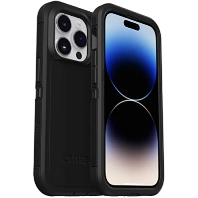 Afbeelding van OtterBox Defender Series XT beschermhoes voor iPhone 14 Pro Max (alleen in het Nederlands), zwart, zonder scherm, robuust, kan met polsband op MagSafe worden geklikt
