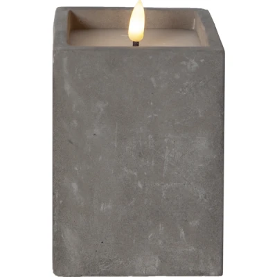 Afbeelding van Star Trading LED stompkaars &#039;Flame Cem&#039;, cement, grijs, 14,5cm