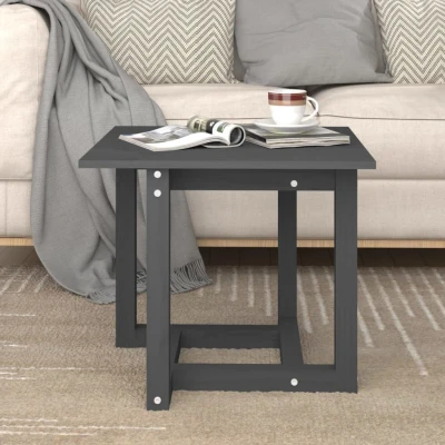 Afbeelding van Salontafel 50x50x45 cm massief grenenhout grijs