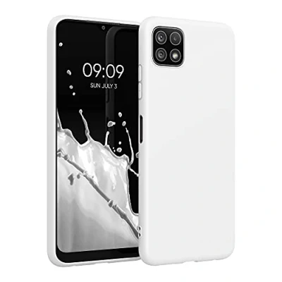 Afbeelding van kwmobile telefoonhoesje geschikt voor Samsung Galaxy A22 5G Hoesje smartphone Back cover in mat wit