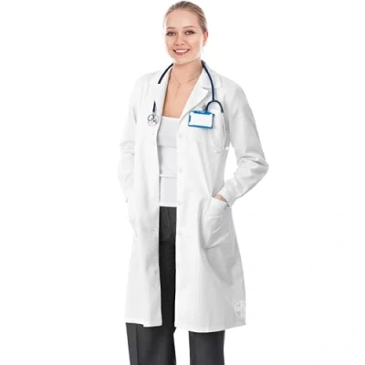 Image de AIESI® Blouse de Docteur laboratoire pour femme 100% coton blanc sanforisé taille 56