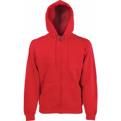Afbeelding van Fruit Of The Loom Heren Premium 70/30 Hooded Zip Up Sweatshirt / Hoodie (Rood) Maat XL