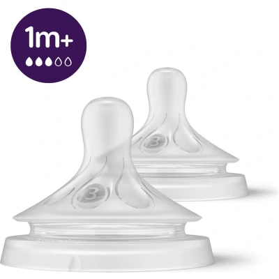 Afbeelding van Philips Avent Fles Spenen Natuurlijke Zuigreflex 2 stuk 1+ maanden T3