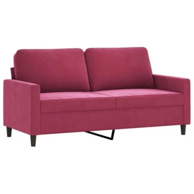 Afbeelding van Tweezitsbank 140 cm fluweel wijnrood