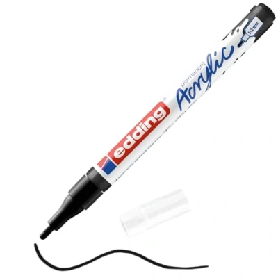 Afbeelding van edding 5300 Acrylic Marker diep zwart 1 ST 2mm / 4 5300901