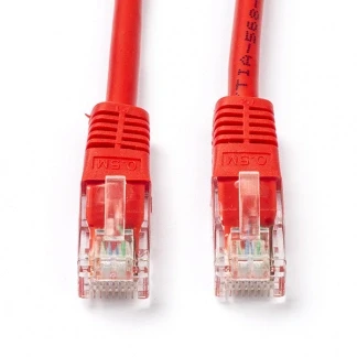 Afbeelding van Netwerkkabel Cat5e U/UTP 1 meter (100% koper, Rood)