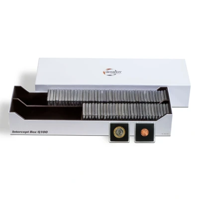 Afbeelding van Leuchtturm Leuchtturm, Opbergbox, Intercept voor Capsules 50x50 mm. (100x) Grijs afm: 125x370x64 per st.