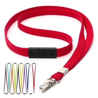 Afbeelding van CKB LTD Rode koorden, Breakaway anti verstikking, draaibare trekker, clip van metaal, buisvormig, 10 mm, lanyards voor badgehouders, 50 stuks, Rood