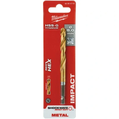 Afbeelding van MILWAUKEE 48894719 SHOCKWAVE HSS TiN metaal boor 8mm