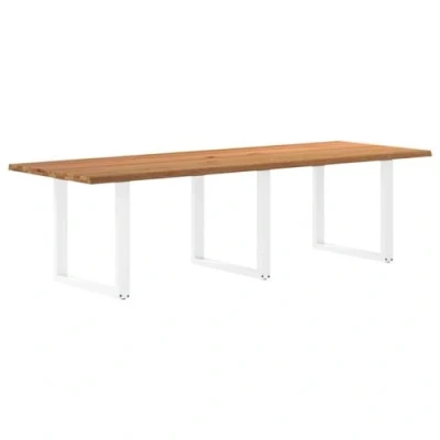 Image de vidaXL Table à manger marron clair bois de chêne massif rectangulaire3304842