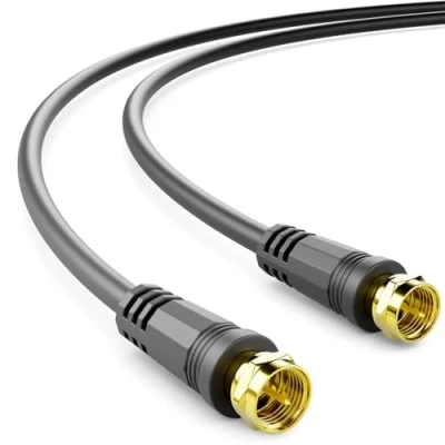 Afbeelding van deleyCON 7,5m Satelliet TV Antennekabel Coaxiale Kabel HDTV 4 Voudig Afscherming DVB S S2 Radio DAB Vergulden Metalen Stekker Zwart