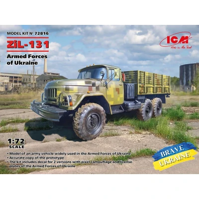 Afbeelding van 1:72 ICM 72816 Military Truck of the Armed Forces Ukraine ZiL 131 Plastic Modelbouwpakket